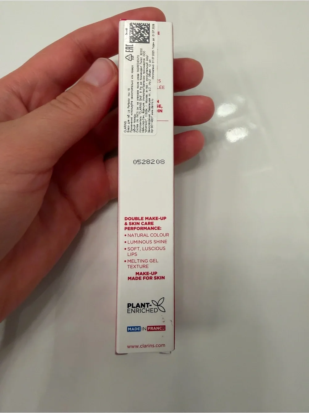 Clarins Lip Perfector #19 Intense Smoky Rose (Full Size, 12mL/0.35oz) NWT